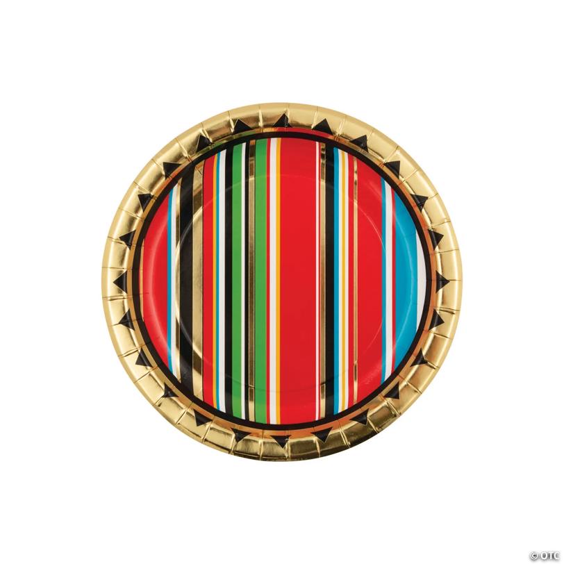 Gold Foil Viva Fiesta Paper Dessert Plates - 8 Ct.