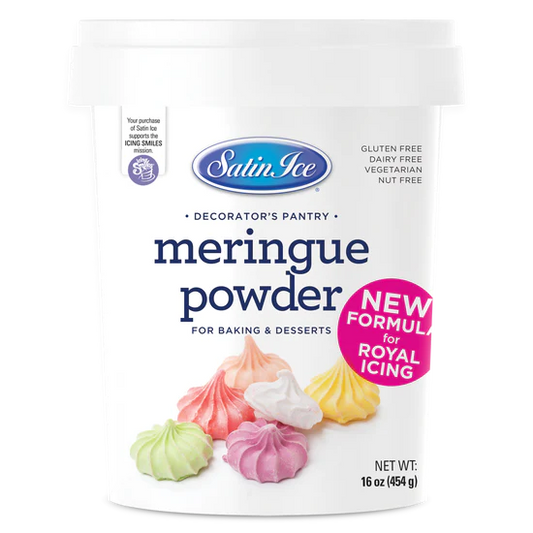 Satin Ice Meringue Powder - 16 oz New Formula for Royal Icing