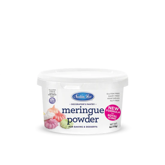 Satin Ice Meringue Powder - 4 oz New Formula for Royal Icing