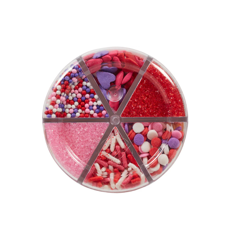Wilton 6-Cell Happy Valentine's Day Sprinkles Mix, 6.6 oz.