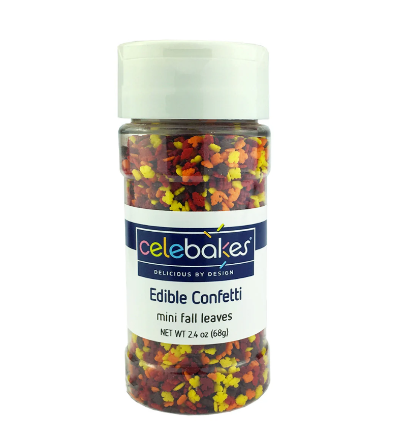 Celebakes Mini Fall Leaves Edible Confetti, 2.4 oz. Sprinkles