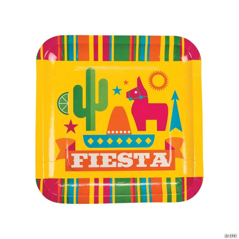 Sombrero Fiesta Party Paper Dinner Plates - 8 Ct.