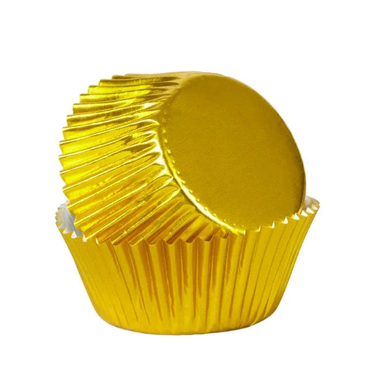 Wilton colorful foil cupcake liners are perfect for any occasion 
Color: Yellow 
2 in. dia. (5 cm diam) 
Quantity: 24 count 
The color remains just as vibrant after baking in them!
