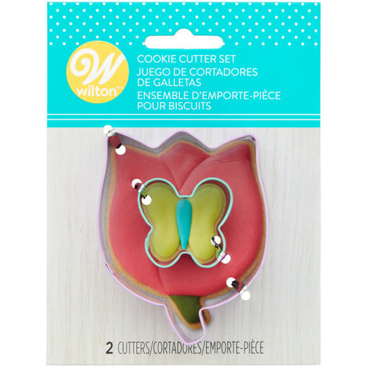 Wilton Metal Spring Butterfly and Flower Cookie Cutter Set, 2-Piece