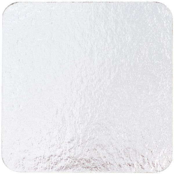 5" Square Silver cake board, 1-Count