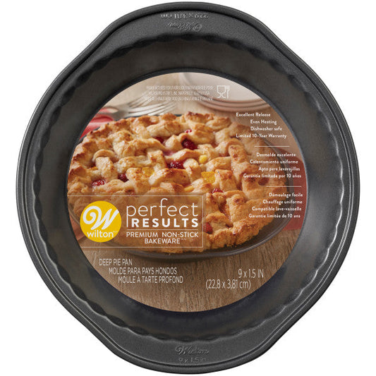 Wilton Perfect Results Premium Non-Stick Bakeware Deep Pie Pan, 9 x 1.5