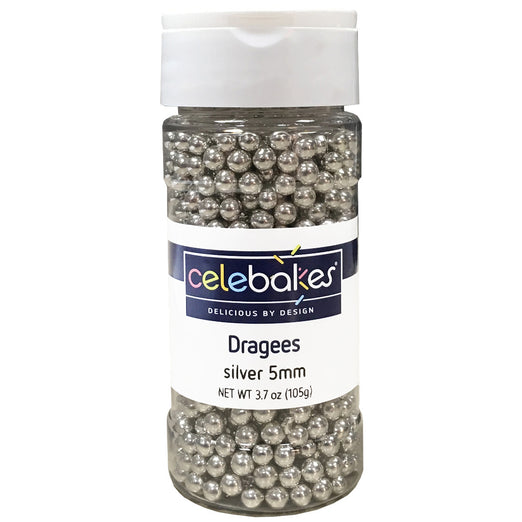 Celebakes Silver Dragees, 3.7 oz. Sprinkles 5mm | Party Decoration