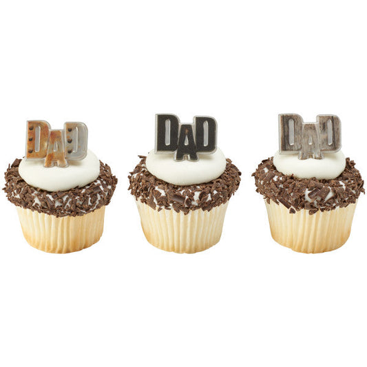 Fathers Day Metals Dad Cupcake Cake Decorating Rings 144 set