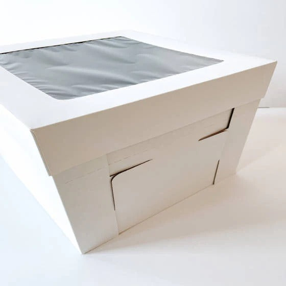 14 x 14 x 12" White Bakery Boxes with Window Pastry Boxes for Tall and Heavy Cakes