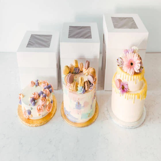 16 x 16 x 12" White Bakery Boxes with Window Pastry Boxes for Tall and Heavy Cakes
