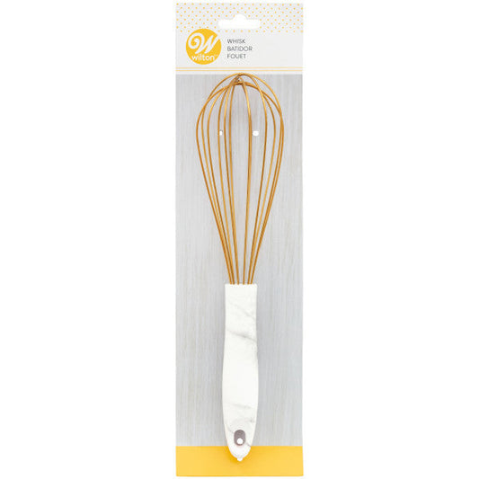 Wilton Large Gold Balloon Whisk with Marble Handle