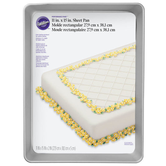 Wilton Performance Pans Aluminum Medium Sheet Cake Pan, 11 x 15-Inch
