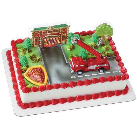Fire Truck & Station Cake Decorating Kit