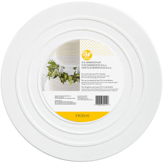 Wilton White Smooth Separator Plate, 12-Inch