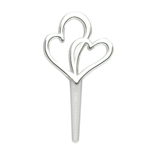 Double Heart Silver Cupcake or Cake Decorating plastic toppers 144 set