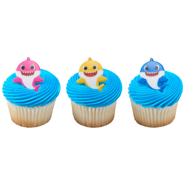 Baby Shark Mommy, Daddy and Baby Cupcake Cake Decorating Rings 72 set