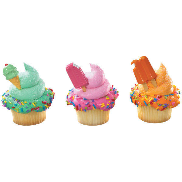 Cool Treat Assortment Ice Cream Popsicle themed Cupcake Cake Decorating pics 144 set