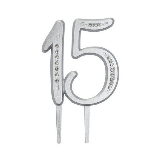 15 Birthday Quinceañera Diamond Milestone Monogram Cake Kit Topper