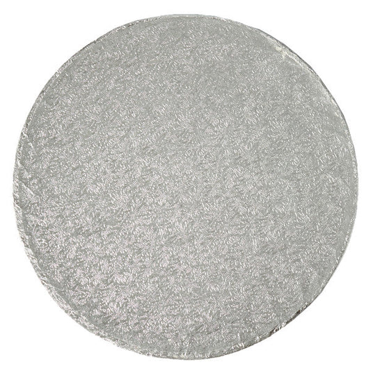 8" Round Silver Foil Cake Board Drum