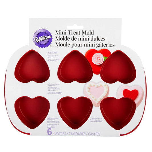 Wilton Silicone Mini Heart Mold, 6-Cavity Mold for Heart Shaped Cookies and Candy