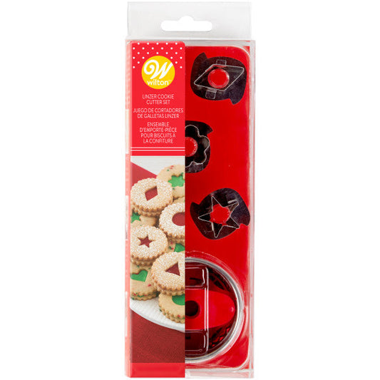 Wilton Christmas Linzer Cookie Cutters, 7-Piece Metal Set