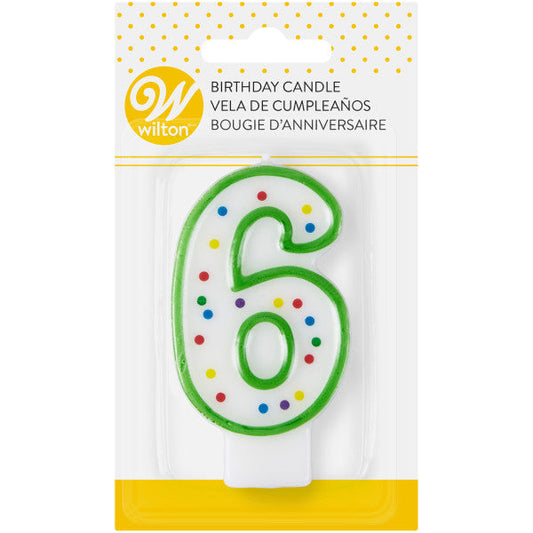 Wilton Number 6 Green Birthday Candle